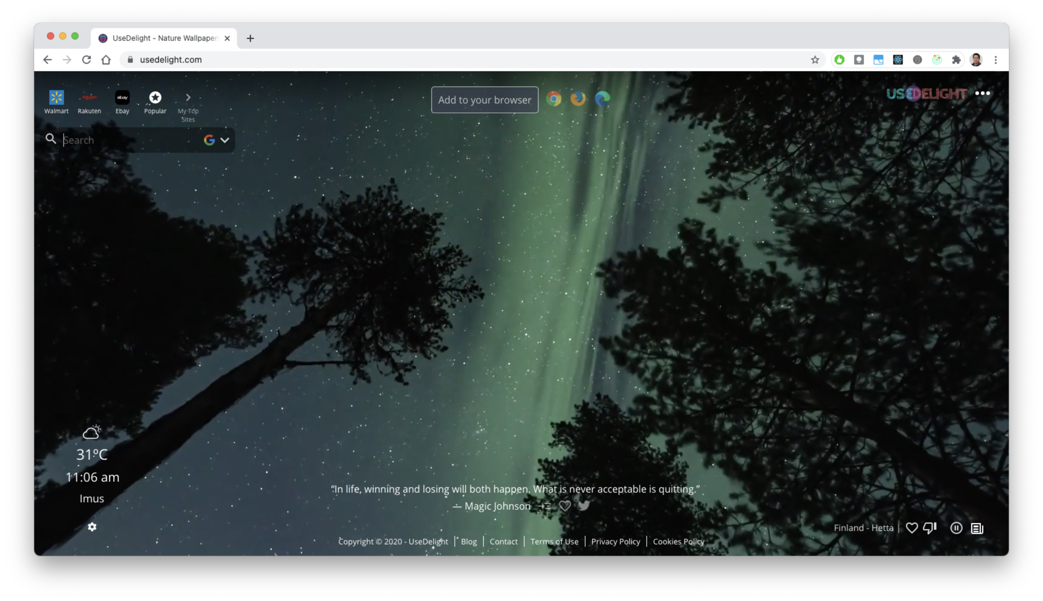 UseDelight Homepage and New Tab Browser Extension